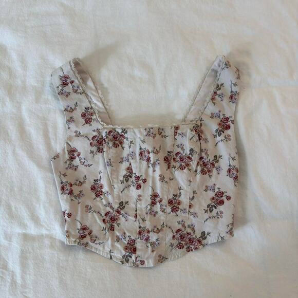 And Now This Other - White and‎ pink floral corset